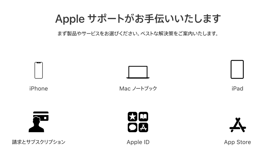 アップルのサポート